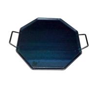 Plancha asar acero 4 mm con 2 asas de metal octogonal 40 x 40