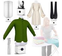 Plancha automática, kit de planchado automático humanoide táctil, máquina de secado/planchado de 360°, incluye unidad principal, modelo de ropa + modelo de pantalones + zapatero