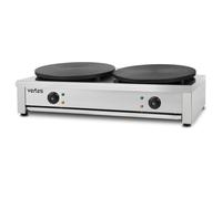 Plancha Crepes Maker 2×3000W 2×40 cm acero inox antiadherente 50-300°C