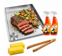 Plancha de 30 x 40 cm con drenaje de grasa compatible para Weber WSM 57 cm