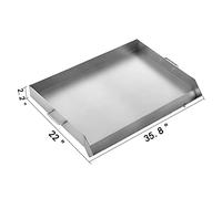 Plancha de acero inoxidable, parrilla superior plana, sartén con asas for acampar al aire libre, barbacoa, asar, cocinar, panqueques, tocino, huevo Para bricolaje(36x22 Inch)