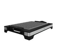 Cecotec Plancha de asar eléctrica Tasty&Grill 2000 Inox LineStone. Potencia 2000 W, Acabados acero inoxidable, Termostato regulable, Superficie Grill, Revestimiento RockStone, Apta lavavajillas