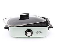 Plancha de Asar Superchef Multi Grill 5 en 1, Plancha de asar, cocina al vapor, guisos, barbacoa eléctrica, 1700 W de potencia