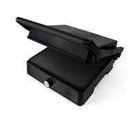 JATA JEGR1913 - Grill y Plancha de Cocina 2000 W. Parrilla Eléctrica 2 Placas Antiadherentes de 29 x 24 cm. Apertura 180º. Placa Superior Adaptable en Altura. Control Temperatura. Bandeja Recogegrasas