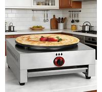 Plancha de crepes antiadherente, fabricante comercial de panqueques con potencia de fuego ajustable, máquina de crepe de gas para cocina