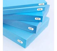 Plancha de Espuma Poliuretano 50x100cm Grosor 2 cm Densidad Media D25 Firme Multiusos Colchón Cojín Relleno para Asientos Tapicería Disfraces de Foam Maletín de transporte Color Azul