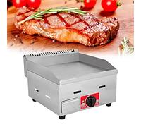 Plancha de gas comercial de acero inoxidable resistente para exteriores, parte superior plana antiadherente para hamburguesas de restaurante y parrilla, placa de cocina de gran capacidad