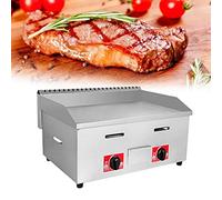 Plancha de gas comercial de acero inoxidable resistente para exteriores, parte superior plana antiadherente para hamburguesas de restaurante y parrilla, placa de cocina de gran capacidad