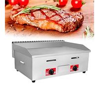 Plancha de gas comercial, placa de parrilla de barbacoa de acero inoxidable resistente, quemadores antiadherentes para cocinar al aire libre, ideal para uso en restaurantes de volumen medio a alto