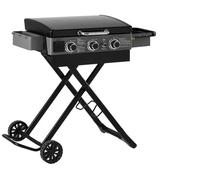 Plancha de gas con carro plegable y portátil "firo" - 7,5 kw - negro