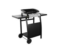 Alice's Garden - Plancha de gas 2 quemadores en carro - Porthos - 5kW. plancha de gas con servicio Cocina exterior. Placa esmaltada. INOX. Barbacoa