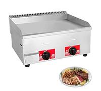 Plancha de gas de acero inoxidable de alta resistencia, con quemadores antiadherentes grandes y placa plana, ideal para asar y hornear alimentos de manera eficiente.(718A)