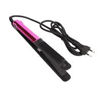 Plancha de Pelo de Hierro Plano, Rizador de Temperatura Plancha de Pelo de Hierro Plano Ajustable 2 en 1 Plancha de Pelo y Rizador Enchufe de la UE 220-240V Rosa