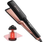 Plancha de pelo profesional de cerámica: plancha iónica de 1,75" con pantalla LCD de temperatura, control individual (150-230 °C), doble tensión, reduce el frizz y estático para todos