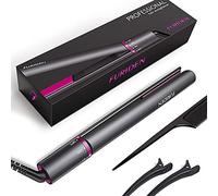 Plancha de Pelo Profesional Furiden 2 en 1 Alisa y Ondula con Recubrimiento de Keratina Cerámica Turmalina con Ajuste de Temperatura Hasta 230º C Doble Voltaje Apagado Automatic -Gris 1"