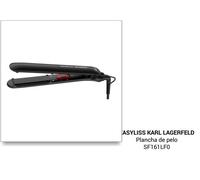 Rowenta Karl Lagerfeld SF161L Easyliss - Plancha de pelo (funcionamiento con un solo botón, revestimiento de cerámica turmalina, sistema de placas móviles, función recta y rizado, constante 200 °C), color negro y rojo