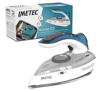 Imetec Nuvola 2.0 - Plancha de vapor de viaje - Suela de acero inoxidable - 1000 vatios - Compacta y ligera - Mango plegable - Maletín de viaje - Doble voltaje - Carrera de vapor 80 g