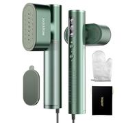 Plancha de Vapor Viaje con voltaje mundial, 100-240V plancha vapor, Vapor continuo 22g/min Calentamiento rápido en 15s, 3 modos de planchado, 1000W Steamer para viajes y en casa, verde