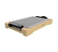 Cecotec Plancha de asar eléctrica Tasty&Grill 2000 Bamboo LineStone. Potencia 2000 W, Estructura Bambú, Termostato regulable, Superficie Grill, Revestimiento RockStone, Apta lavavajillas