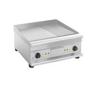 Plancha eléctrica fry-top doble - 60 cm - liso y ondulado - 6.400 watt | Royal Catering