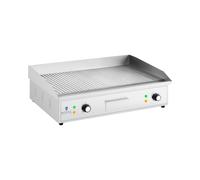 Plancha eléctrica fry-top doble - 700 x 400 mm - Royal Catering - ondulada - 4400 W