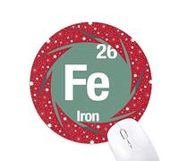 Plancha fe elemento químico ciencia Wheel mouse pad de goma roja redonda