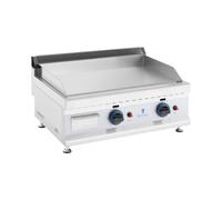 Plancha fry top doble de gas - 60 x 40 cm - Lisa - 2 x 3.100 W - Gas natural - 20 mbar | Royal Catering