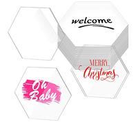 Plancha Metacrilato Hojas de Acrílico Plexiglas Transparente 3mm Laminas de Acrilico Metraquilato Hexágono Placa Acrilica Metacrilato para Marcos de Fotos Proyectos de Bricolaje Pintura (20 Pzs)