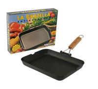 Plancha Para Asar Risoli Antiadherente Con Asa Plegable 36x26 Cm