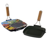 Plancha Para Asar Risoli Antiadherente Con Mango Plegable 26x26 Cm