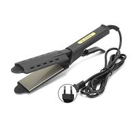 【 】Plancha para el pelo de salón, plancha alisadora de pelo con ajuste de temperatura de 4 niveles, profesional antiestático de aleación para peluquería de(European regulations)