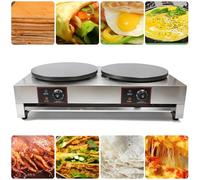 Plancha para hacer crepes, máquina para hacer panqueques de 15,7 "comercial Singel/doble cabezal eléctrico para hacer crepes, máquina para hornear panqueques, viene con herramienta aplicadora DE-2