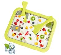 Plancha Para Hacer Helados 3pcs/Set Maquina De Helado PequeñO Fabricante De Helado Enrollado De Acero Inoxidable Placa De Rodillo De Hielo De Helado Heladera InstantáNea