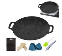 Plancha para Parrilla | Plancha Circular Antiadherente Para Llama Directa - Accesorio Cocina Camping, Sartén Portátil Para Jardín Picnic Barbacoas Exterior