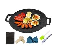 Plancha para Parrilla, Sartén de Hierro Fundido Estilo Coreano, Accesorio Cocina Camping, Sartén Portátil Para Jardín Picnic Barbacoas Exterior