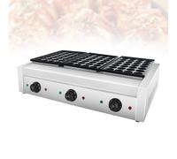 Plancha para Takoyaki Profesional-Mini Pancake Maker Eléctrico,Máquina de Poffertjes-Tecnología Térmica Avanzada Cuerpo Inox para Stand de Restauración Rápida al Aire Libre(84)