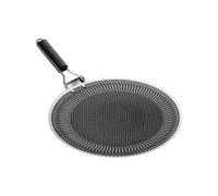 Plancha redonda para barbacoa con asa, antiadherente, acero inoxidable, sartenes para hornear, viajes, camping, freír, gourmets