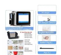 Plancha Térmica, Con cartucho: Pistola de impresión 12,7 mm, código QR, lote, etiqueta fecha caducidad, impresora térmica inyección tinta portátil mini mano(NO handle 1)