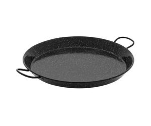 Plancha vitrificada (L x An: 38 x 38 cm, Diámetro: 38 cm, Chapa niquelado brillante)