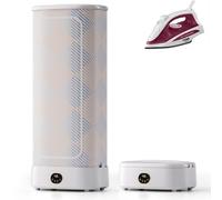 Planchadora de camisas automática Secadora portátil a vapor 1000W Plancha ropa vertical Temporizador de Armario De Secado Plegable para Eliminación De Arrugas Secado(Equipado con una plancha)