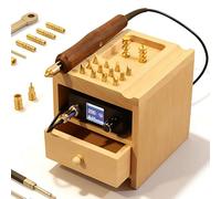 Planchadora Eléctrica De Bordes De Cuero Máquina Plegadora De Bordes De Cuero Con Calor Con 14 Puntas 80-480 °C Para Marcar, Ranurar, Prensar Y Sellar Bordesd En Caliente(Singlemachine)