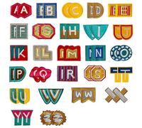 Planchar en parches de letras 52 piezas Parches alfabetos,termoadhesivos para coser Monos Parches bordados Alfabeto, Parches de letras en lindo colorido (WordArt)