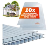 Planchas alveolares multipared juego de 10 Transparente 6mm 7,32m²