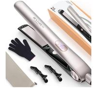 Planchas del Pelo Con Pantalla Digital - Plancha de Pelo Profesional, Tecnología Iónica Anti Frizz, Placas Flotantes Extralargas, Calentamiento Rápido, 5 Ajustes de 120°C a 230°C (Champán)