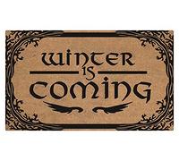 Plancholo Winter Is Coming - Alfombra de bienvenida para interiores y exteriores, lavable, absorbe la suciedad y el polvo, 23.6 x 15.7 pulgadas, color marrón