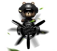 Plane Car Air Freshener, Bear Aromatherapy Diffuser, Shaking Head Perfume Clips, Stylish Automobile Decor, Relaxing Scent, Odor Removal, Vent Mount for Vehicle, (Black)