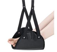 Plane Hammock, Foot Sling, Portable and Adjustable Strap 17 Inches, Compact Travel Friendly, Travels Foot Swing for Women, Man, Adults, Old, Flights, Desk, Car, Train, Black