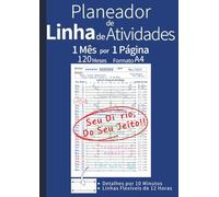 Planeador de Linha de Atividades: Domine seu Tempo e Alcance suas Metas com a Visão Mensal de 1 Página | 120 Meses (10 Anos) Não Datado | Diário de ... | Formato A4 (Azul) (Diário de Tempo "OLHAR")