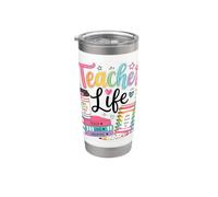Planes de lecciones de agradecimiento al profesor Libros Escuela Preppy Retro Vaso térmico de acero inoxidable de doble pared