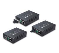 PLANET 10/100/1000BASE-T to convertidor de medio 2000 Mbit/s 1550 nm Negro